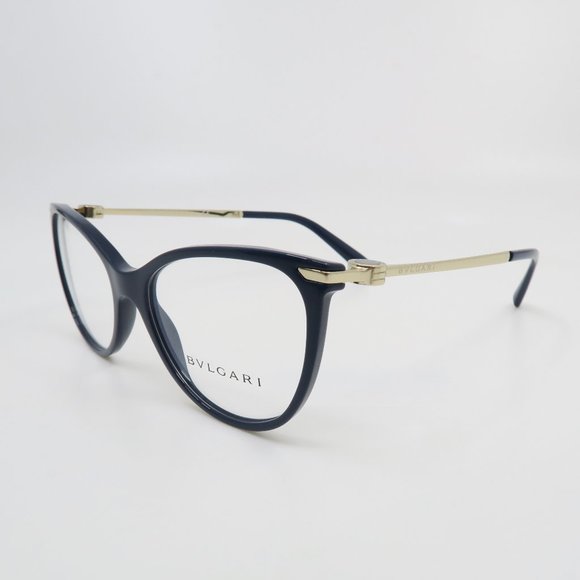 Bvlgari 4121 5388 53mm Navy Blue and Gold Metal, Cat Eye New Women's Glasses - Picture 2 of 7